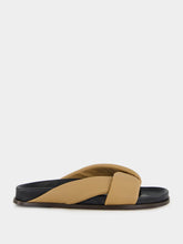 Tan Nappa Folded Sandals