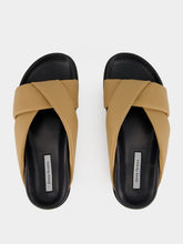 Emme Parsons Tan Nappa Folded Sandals