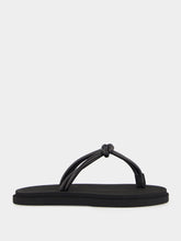 Knot Pool Slides in Black Nappa