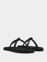 Emme Parsons Knot Pool Slides in Black Nappa