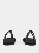 Emme Parsons Knot Pool Slides in Black Nappa