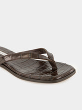 Emme Parsons Espresso Croc Meta Thong Sandals