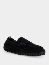 Officine Creative Black Travis 001 Suede Loafers