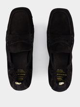 Officine Creative Black Travis 001 Suede Loafers