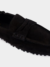 Officine Creative Black Travis 001 Suede Loafers