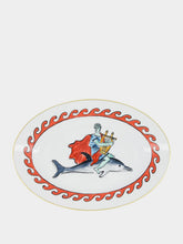Ginori 1735 Il Viaggio Di Nettuno Dolphin White Large Oval Platter