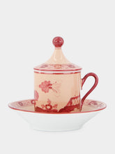 Ginori 1735 Oriente Italiano Vermiglio Coffee Cup with Cover