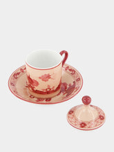Ginori 1735 Oriente Italiano Vermiglio Coffee Cup with Cover