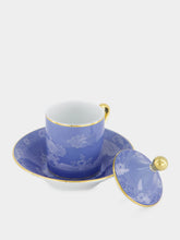 Ginori 1735 Oriente Italiano Pervinca Coffee Cup with Cover