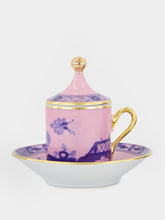 Ginori 1735 Oriente Italiano Azalea Coffee Cup with Cover