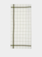 Libeco White and Olive Parma Linen Kitchen Towel