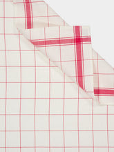 Libeco White and Red Parma Linen Kitchen Towel