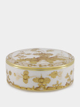 Ginori 1735 White Oriente Italiano Aurum Trinket Box with Gold Detailing