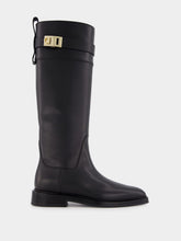 Ferragamo Black Calf-Length Leather Boots