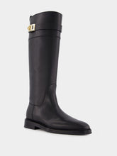 Ferragamo Black Calf-Length Leather Boots