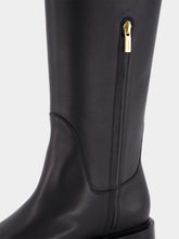 Ferragamo Black Calf-Length Leather Boots