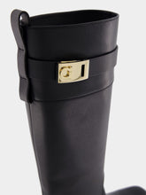 Ferragamo Black Calf-Length Leather Boots