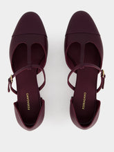 Ferragamo Oxblood Mid-Heel Leather Sandals