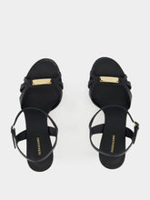 Ferragamo Black Strappy Sandal with Vara Buckle