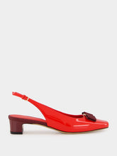 Ferragamo Flame Red Patent Vara Bow Slingback