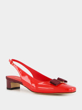 Ferragamo Flame Red Patent Vara Bow Slingback