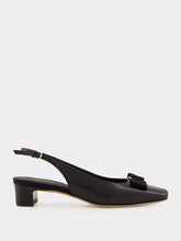 Ferragamo Black Iconic Bow Slingback