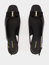 Ferragamo Black Iconic Bow Slingback