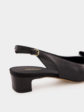 Ferragamo Black Iconic Bow Slingback
