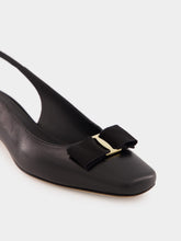 Ferragamo Black Iconic Bow Slingback