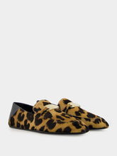 Ferragamo Elaine Leopard-Print Loafers with Gold Ornament