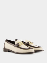 Ferragamo Maryan T Leather Loafers in Beige Brown