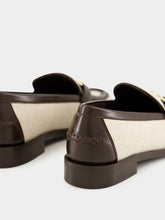 Ferragamo Maryan T Leather Loafers in Beige Brown