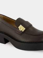 Ferragamo Brown Caminia Chunky Leather Loafers