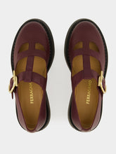 Ferragamo Oxblood Chunky Leather Buckle Loafers