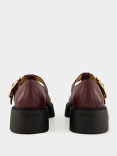 Ferragamo Oxblood Chunky Leather Buckle Loafers