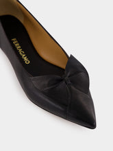 Ferragamo Black Soft Bow Ballet Flats