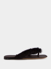 Ferragamo Testa di Moro Fur Thong Sandals