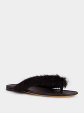 Ferragamo Testa di Moro Fur Thong Sandals
