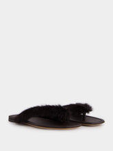 Ferragamo Testa di Moro Fur Thong Sandals