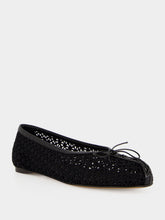 Ferragamo Black Macramé Lace Ballet Flats
