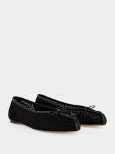 Ferragamo Black Macramé Lace Ballet Flats