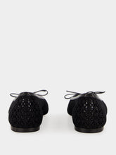 Ferragamo Black Macramé Lace Ballet Flats