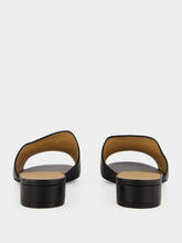 Ferragamo Black Gancini Leather Slide Sandals
