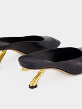 Ferragamo Black Kid Leather S-Heel Mule