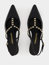 Ferragamo Black Ardea Slingback Pumps