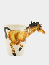 Blue Witch Horse Ceramic Coffee Mug in Chestnut