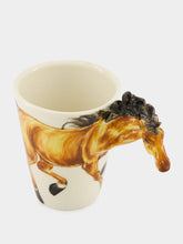 Blue Witch Horse Ceramic Coffee Mug in Chestnut