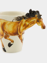Blue Witch Horse Ceramic Coffee Mug in Chestnut