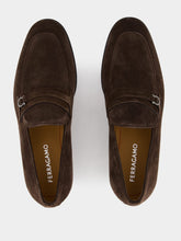 Ferragamo Suede Moccasin with Gancini ornament
