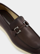 Dark Brown Calfskin Loafers with Gancini Ornament | PDP - Fashion Clinic